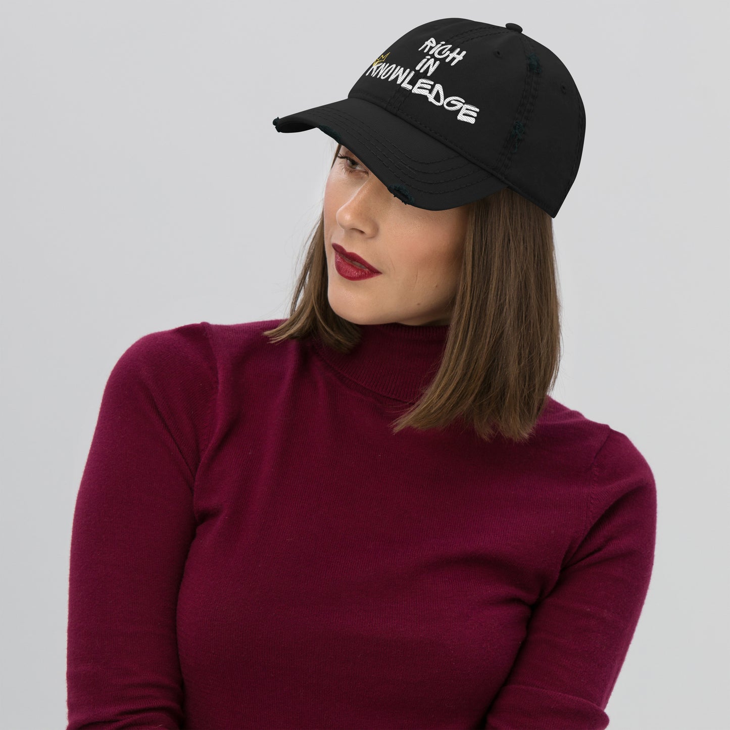 Rich In Knowledge Distressed Dad Hat